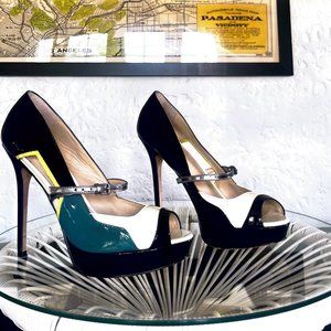 CHARLES DAVID Color Block Stilettos Size 9